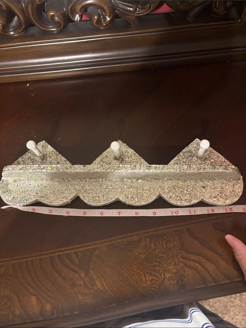 Silver Glitter Heart Wall Hook - Home Wall Decor